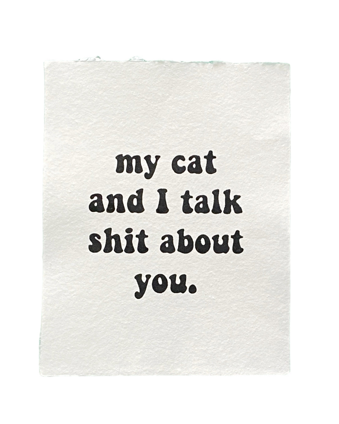 'my cat and I' handmade paper print