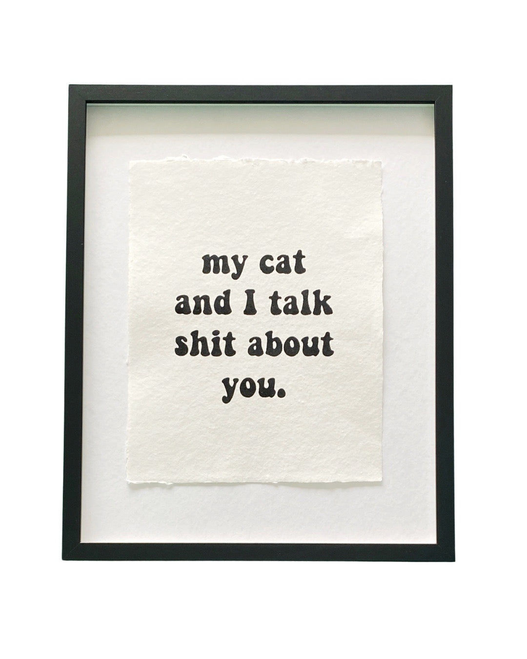 'my cat and I' handmade paper print