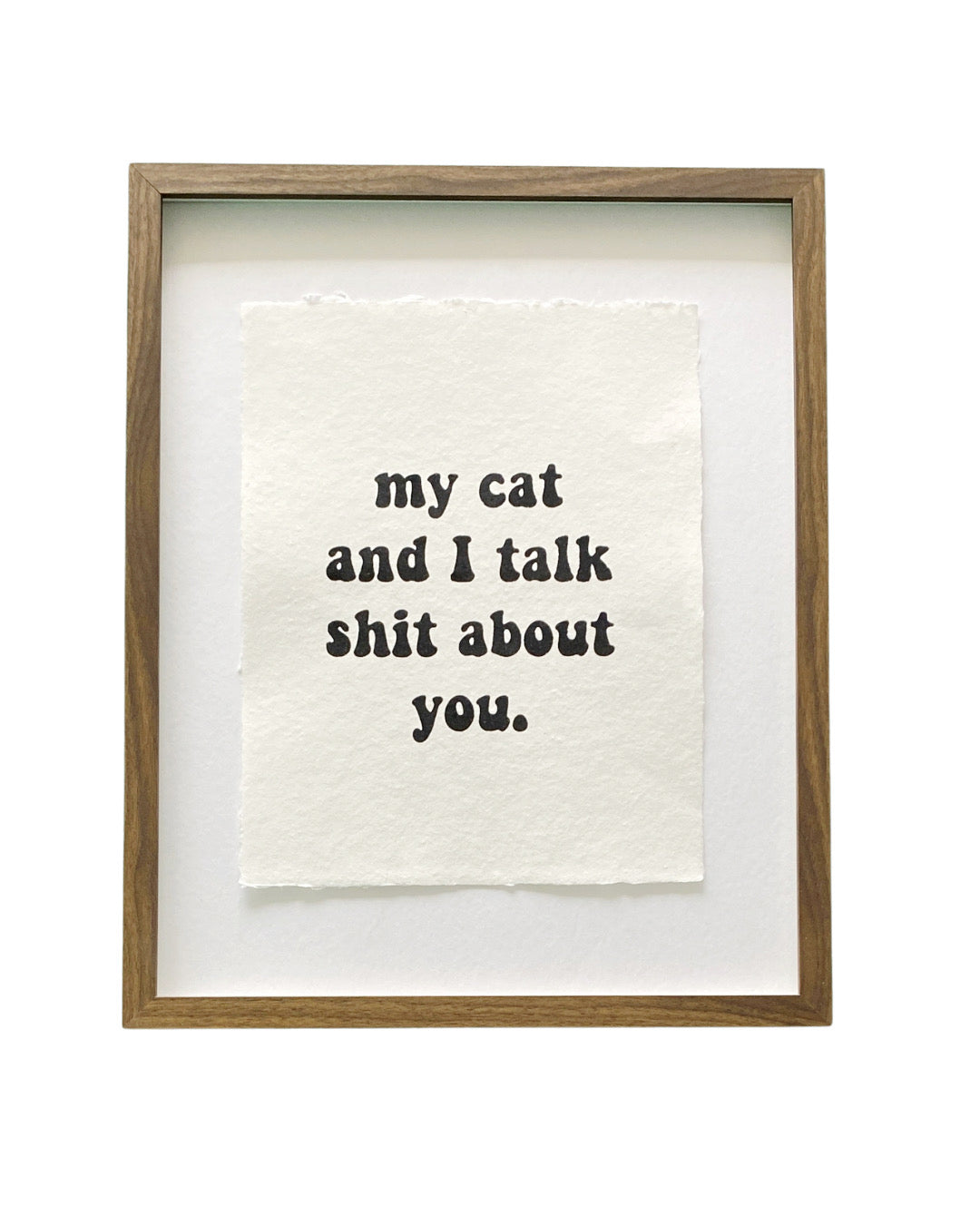 'my cat and I' handmade paper print