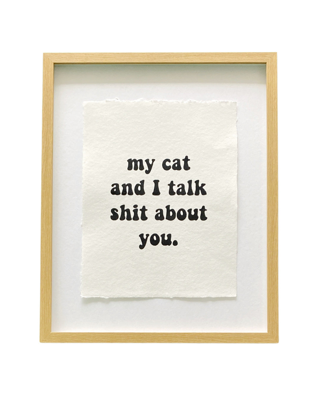 'my cat and I' handmade paper print