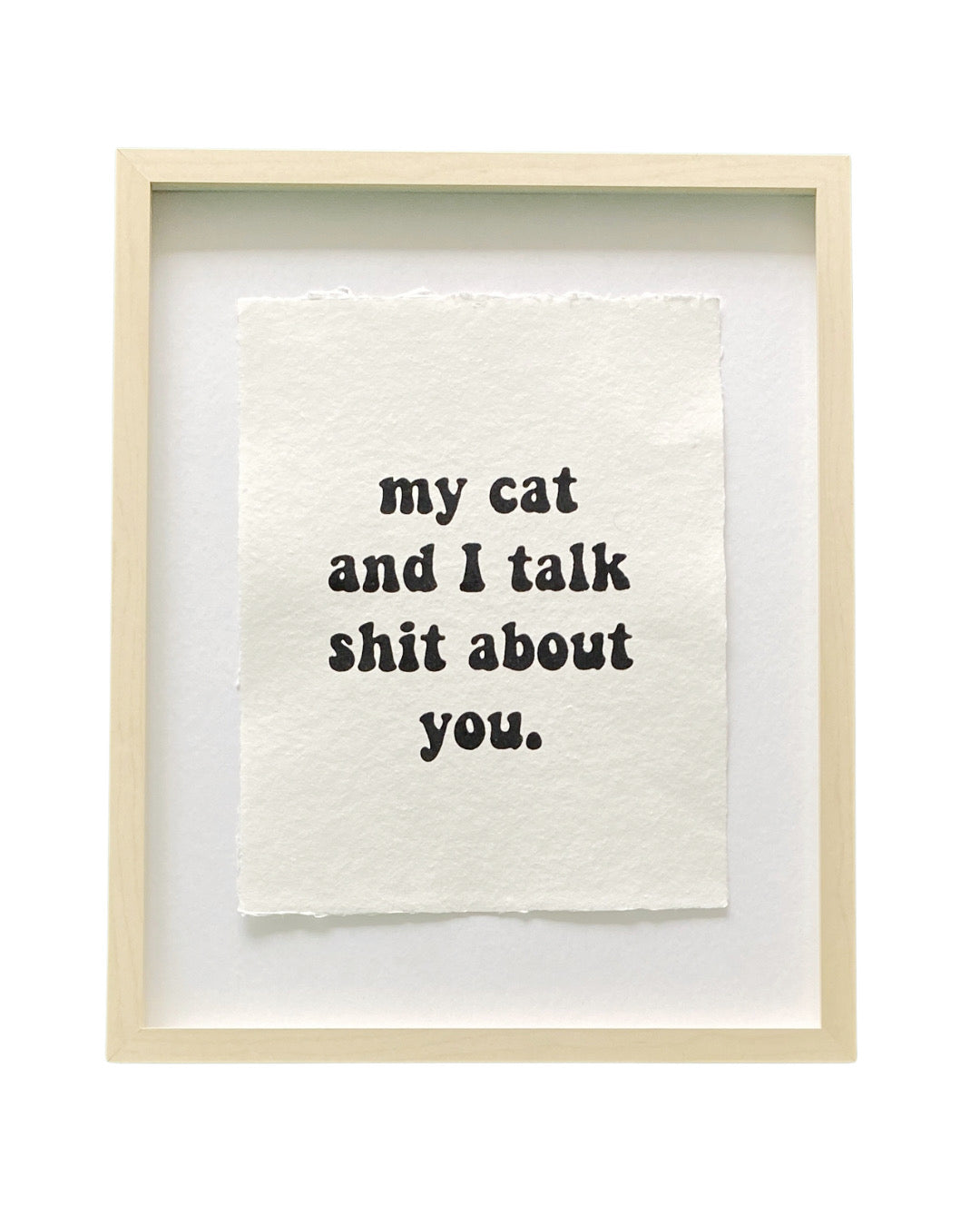 'my cat and I' handmade paper print