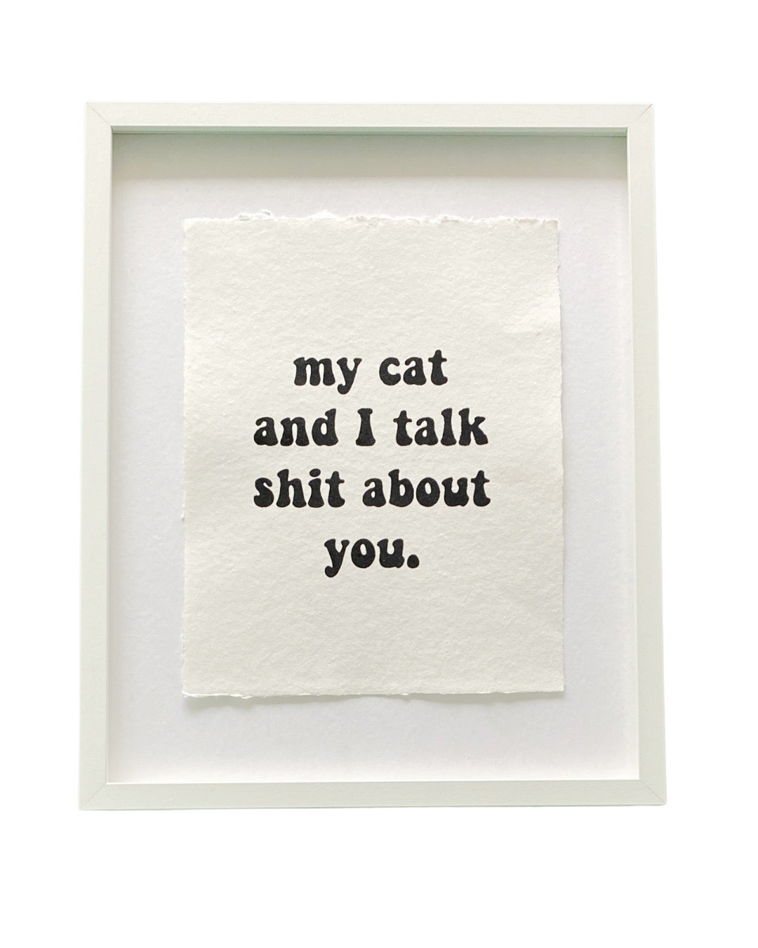 'my cat and I' handmade paper print