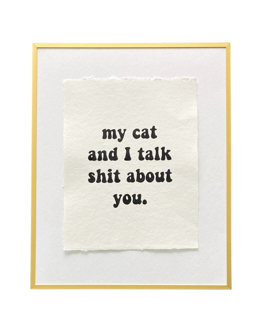 'my cat and I' handmade paper print