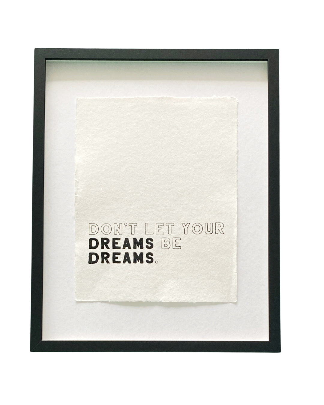 'don't let your dreams' handmade paper print