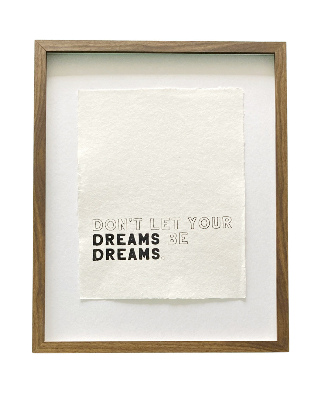 'don't let your dreams' handmade paper print