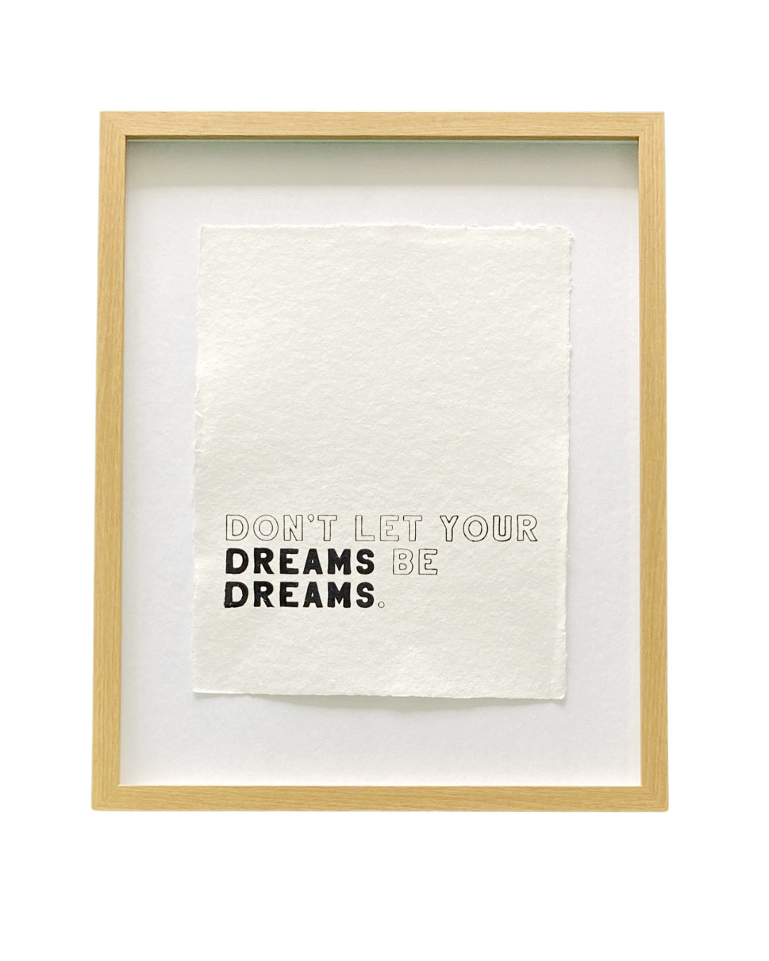 'don't let your dreams' handmade paper print