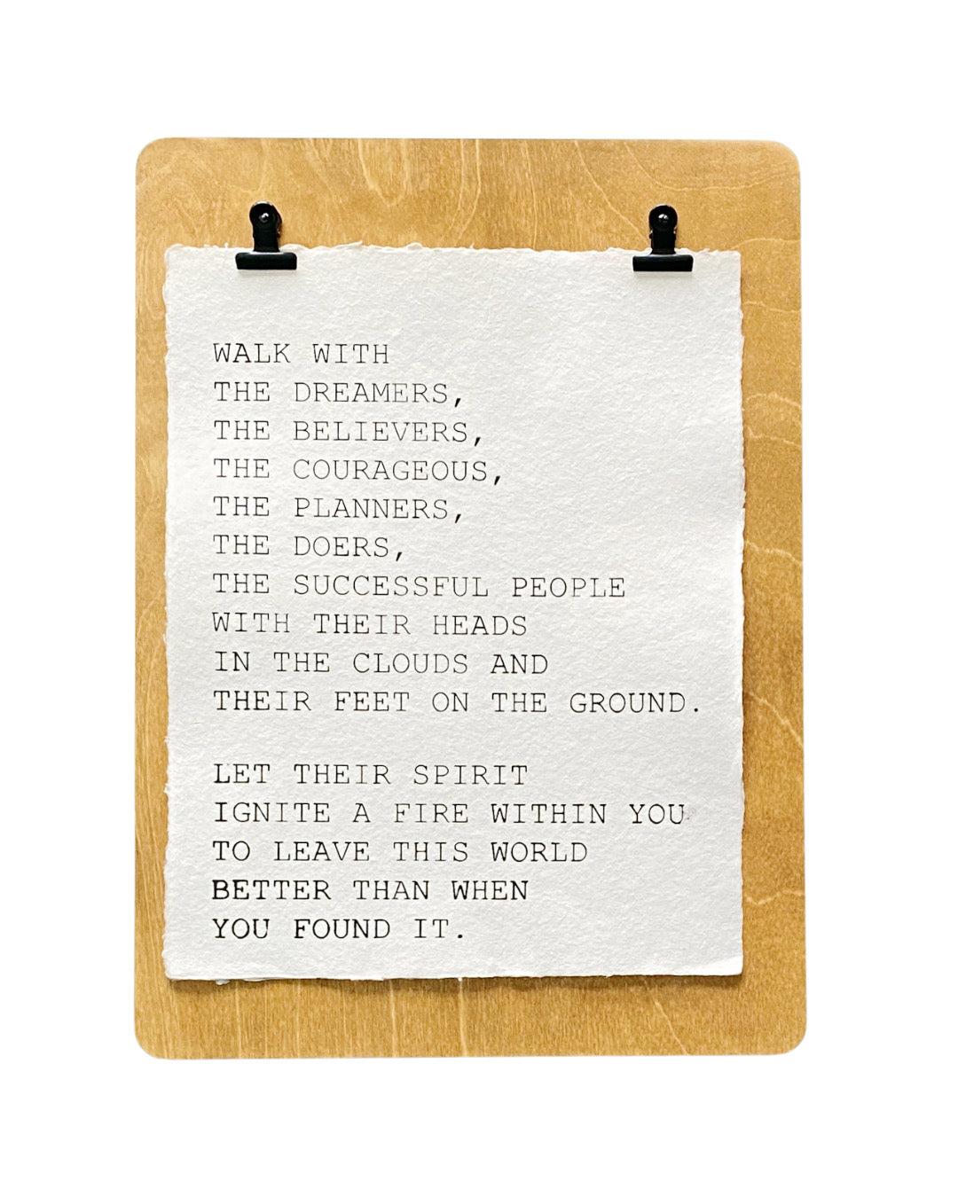 'walk with the dreamers' handmade paper print