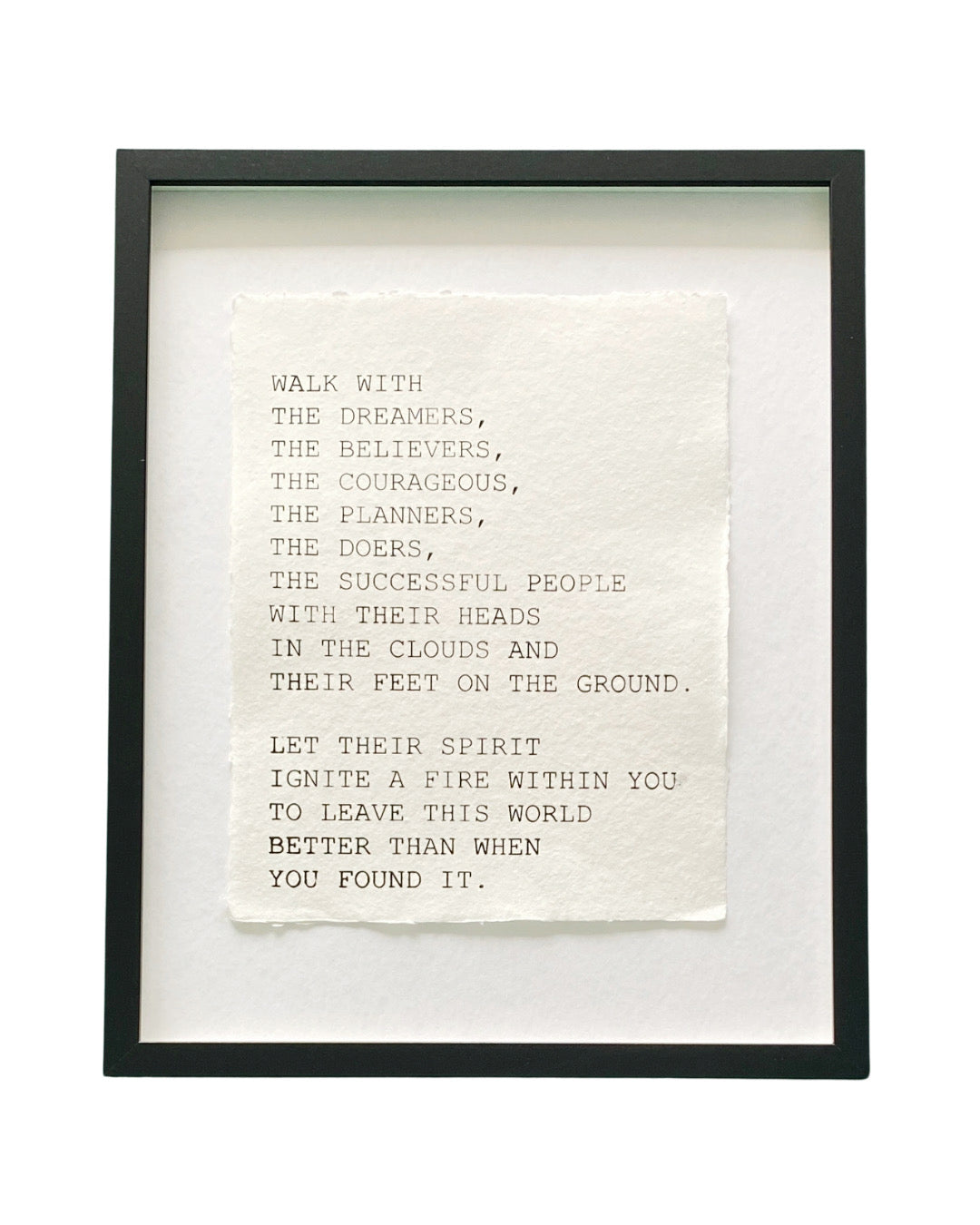 'walk with the dreamers' handmade paper print