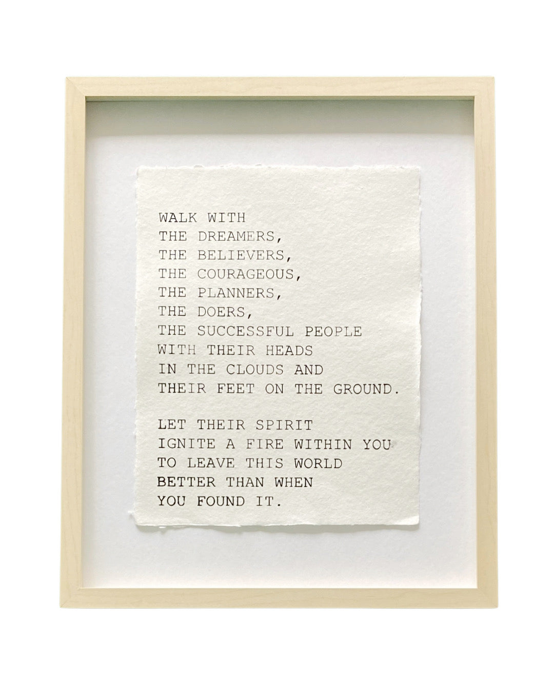 'walk with the dreamers' handmade paper print