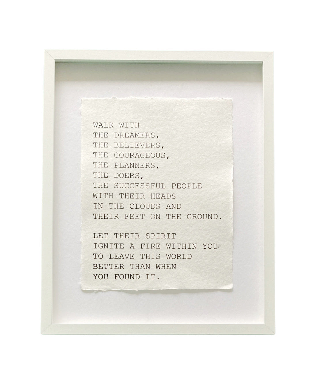 'walk with the dreamers' handmade paper print