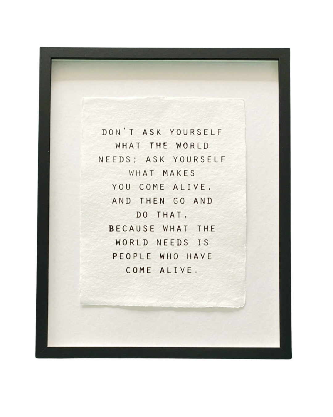 'don't ask yourself' handmade paper print