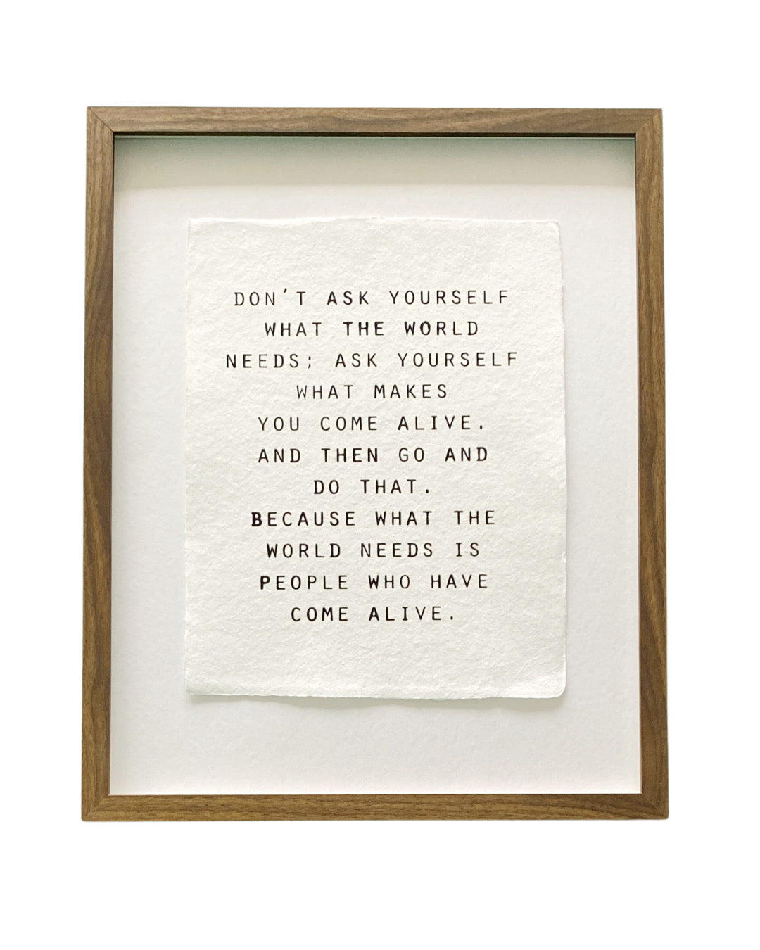 'don't ask yourself' handmade paper print