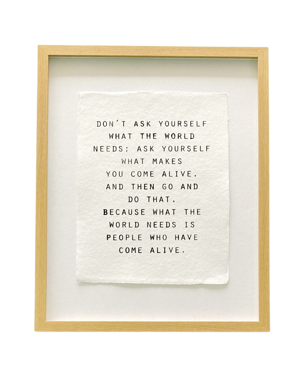 'don't ask yourself' handmade paper print
