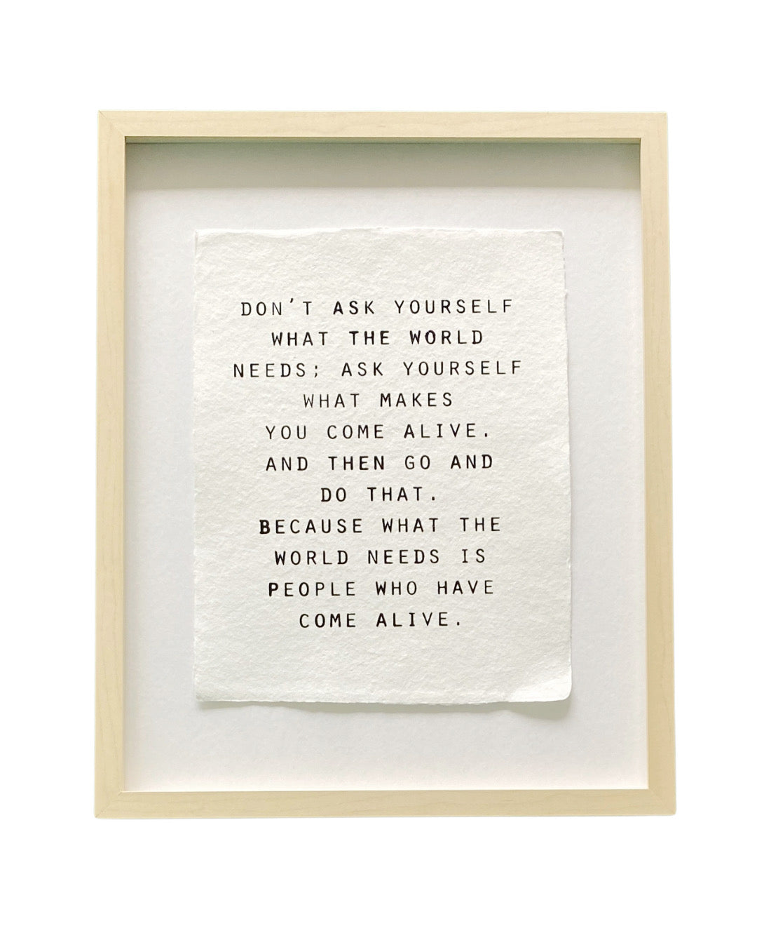 'don't ask yourself' handmade paper print