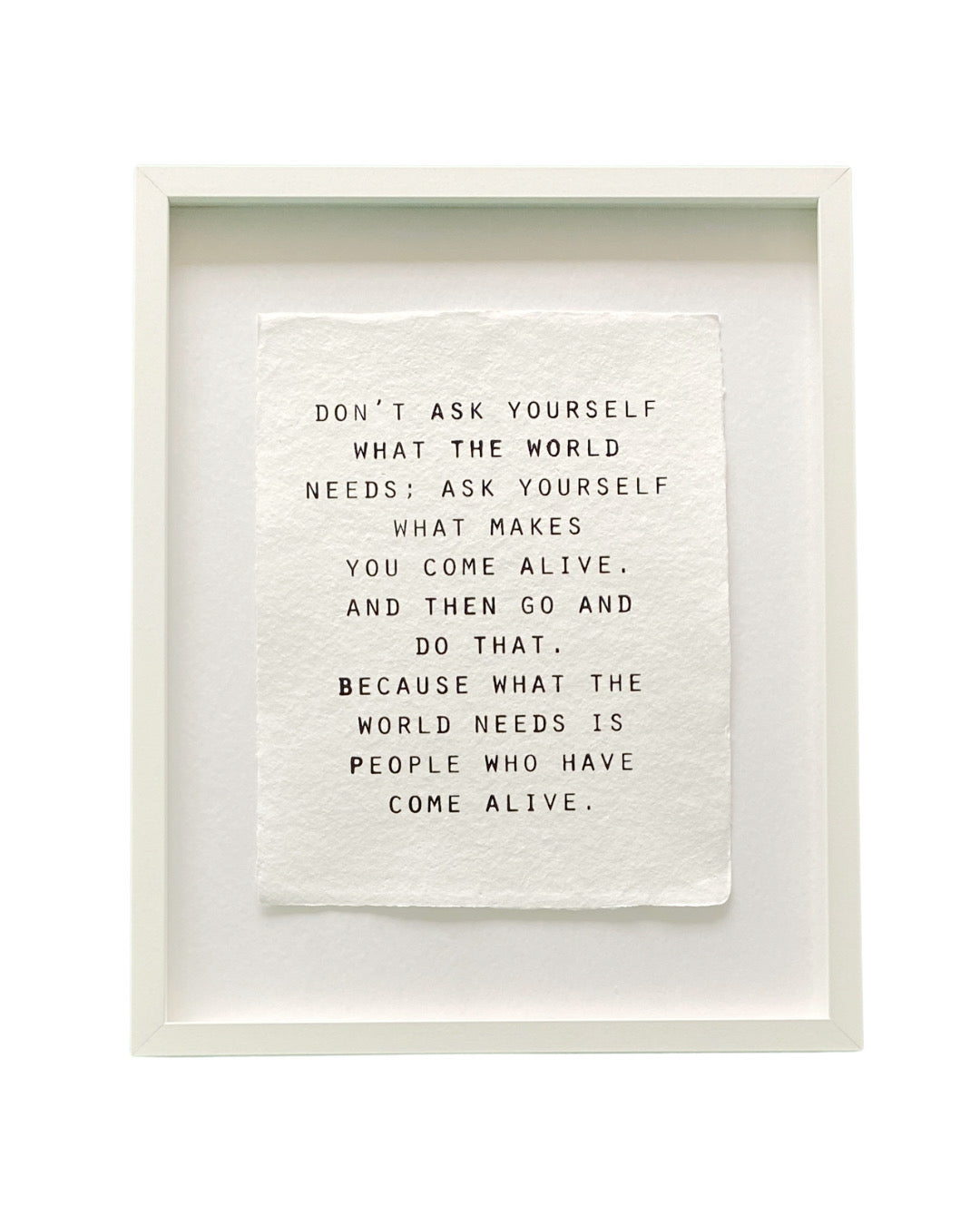 'don't ask yourself' handmade paper print