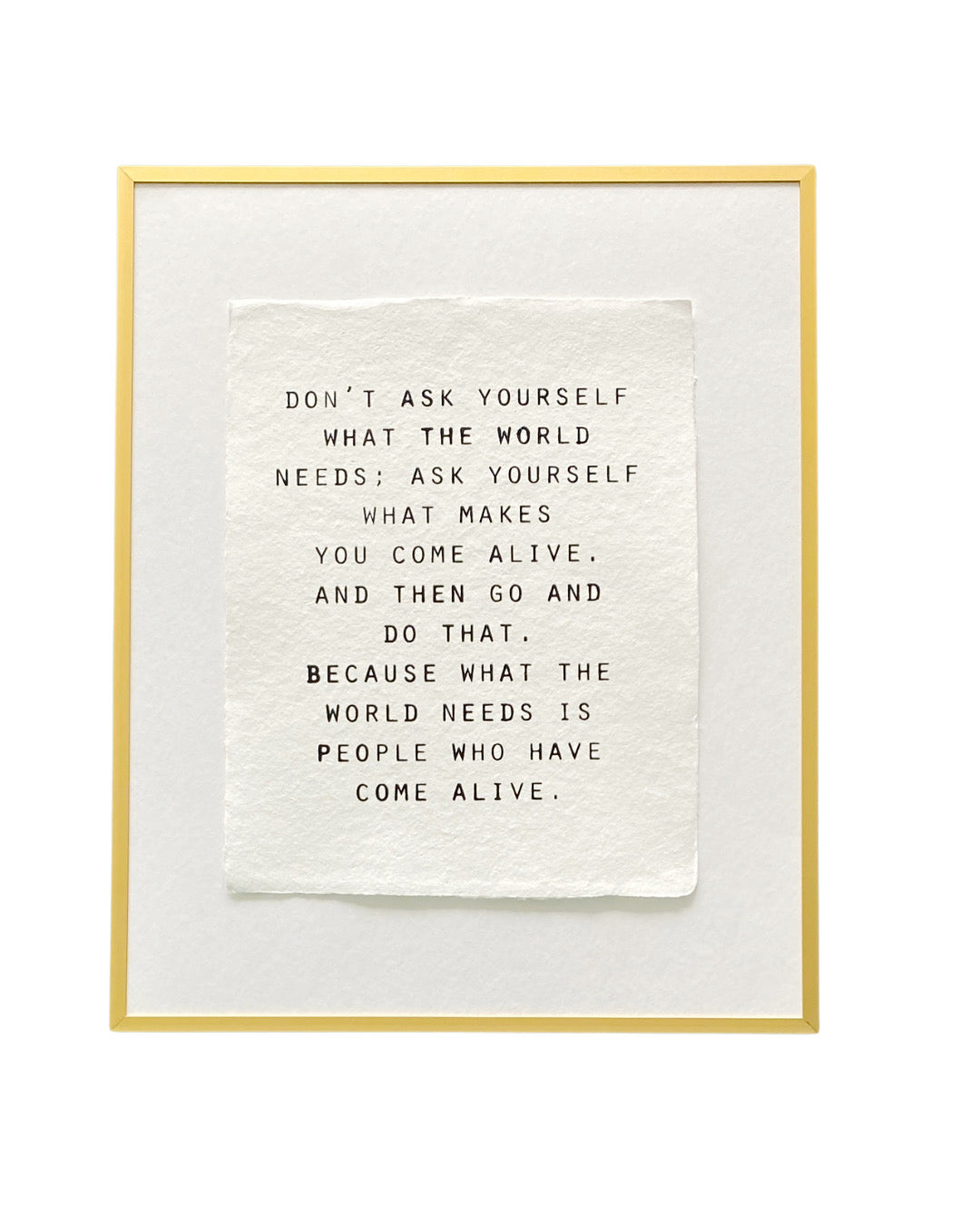 'don't ask yourself' handmade paper print