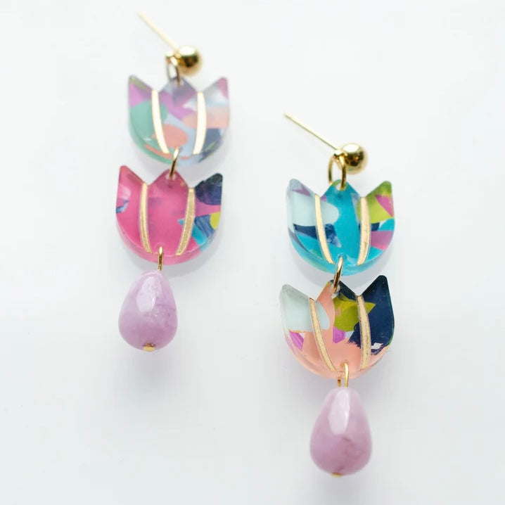 tulip drop earrings