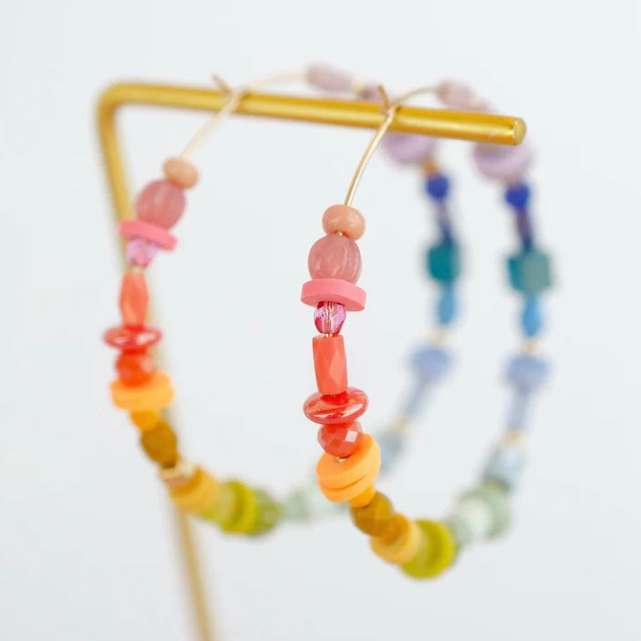 rainbow hoop earrings