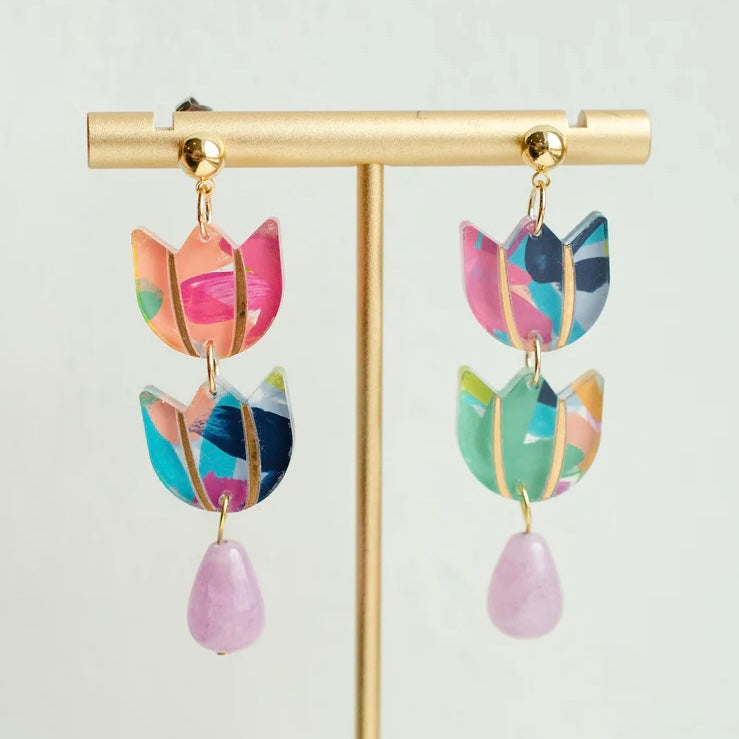 tulip drop earrings