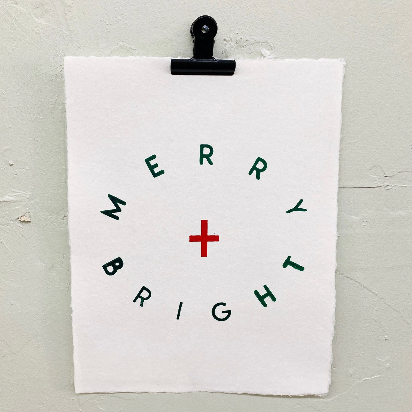 merry and bright handmade paper