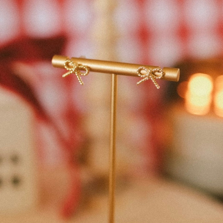 gold bow studs