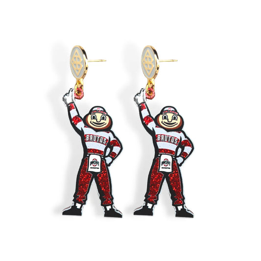 ohio state brutus buckeye earrings