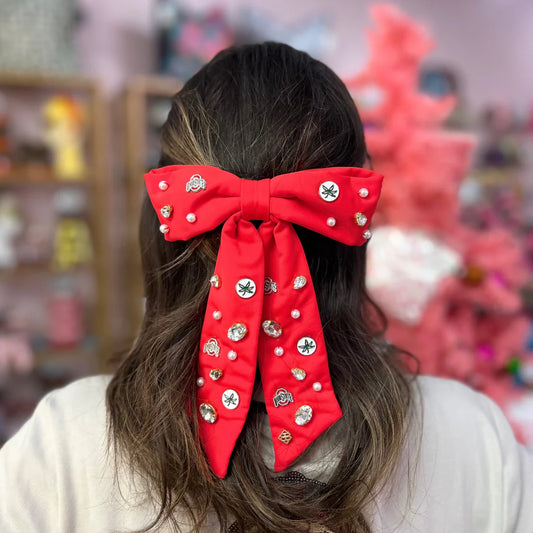 ohio state scarlet bow