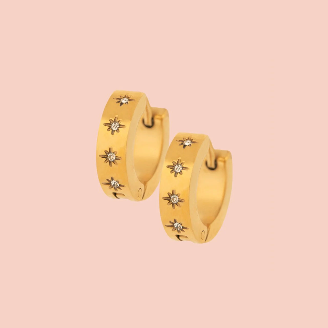 starburst chunky gold huggie hoops