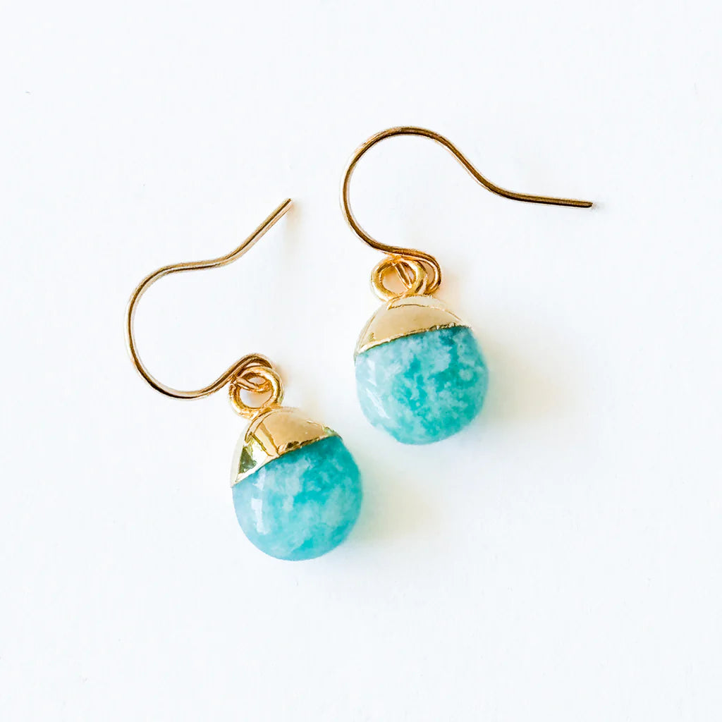 amazonite tiny gemstone charm earrings