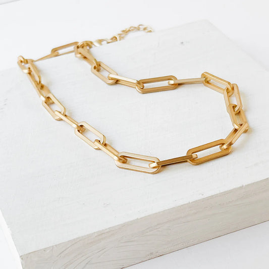 gold paperclip chain necklace