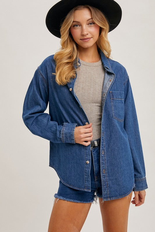 denim button down shirt