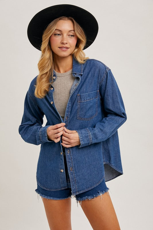 denim button down shirt