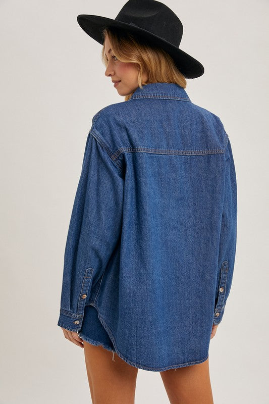 denim button down shirt