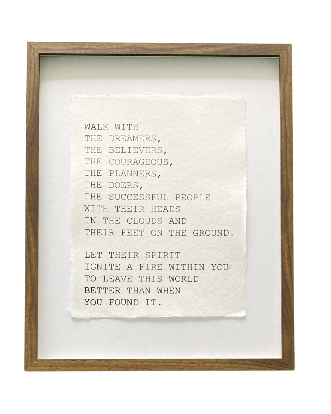 'walk with the dreamers' handmade paper print